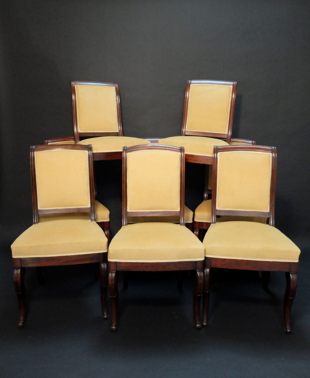 8 chaises en acajou par Jeanselme