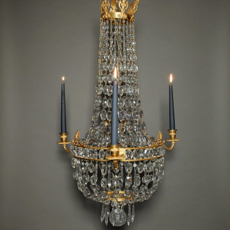 Lustre empire en bronze doré