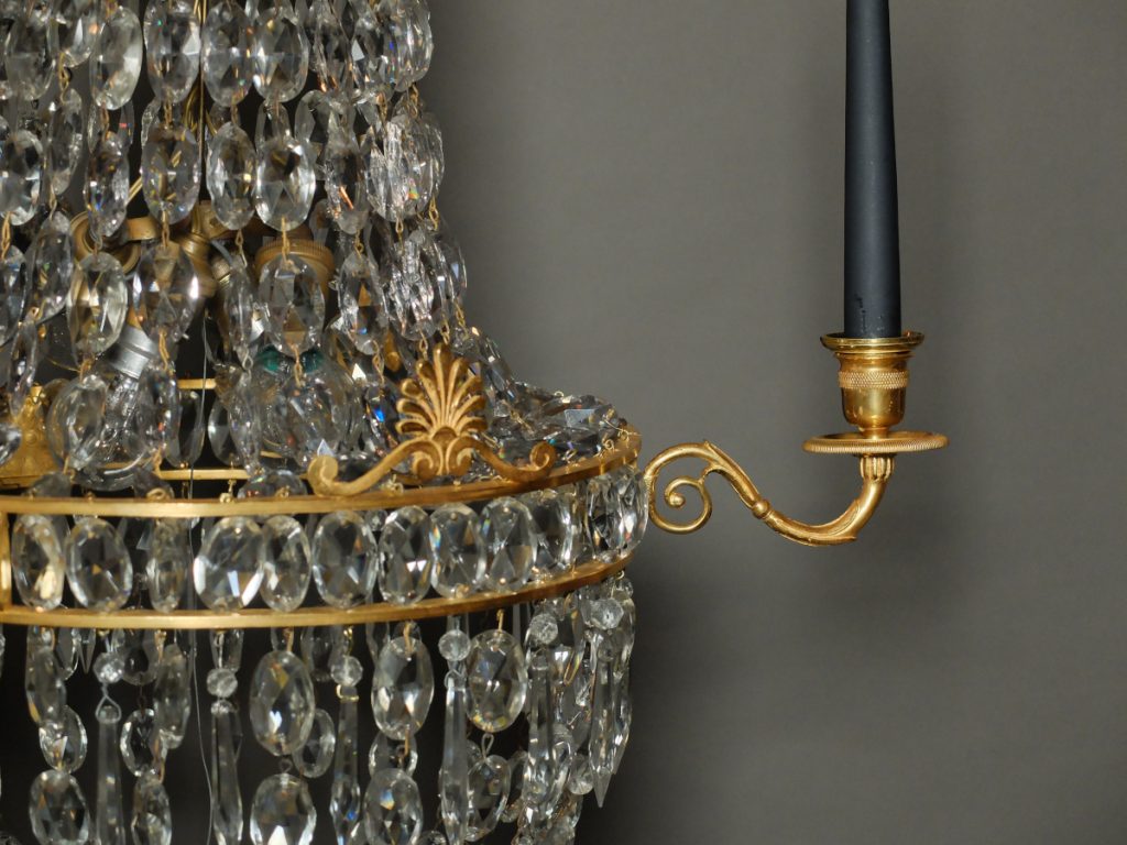 Lustre empire en bronze doré