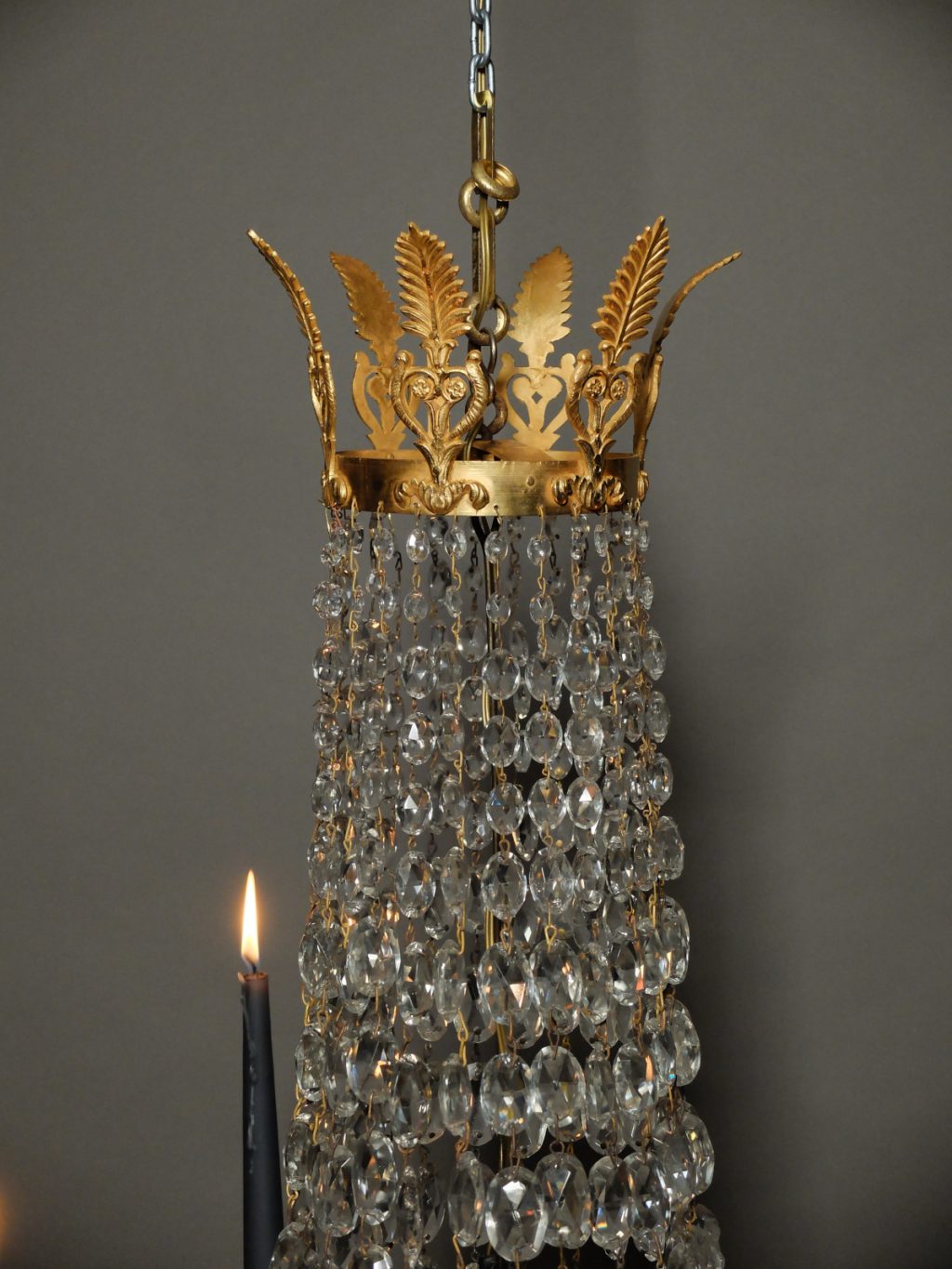 Lustre empire en bronze doré