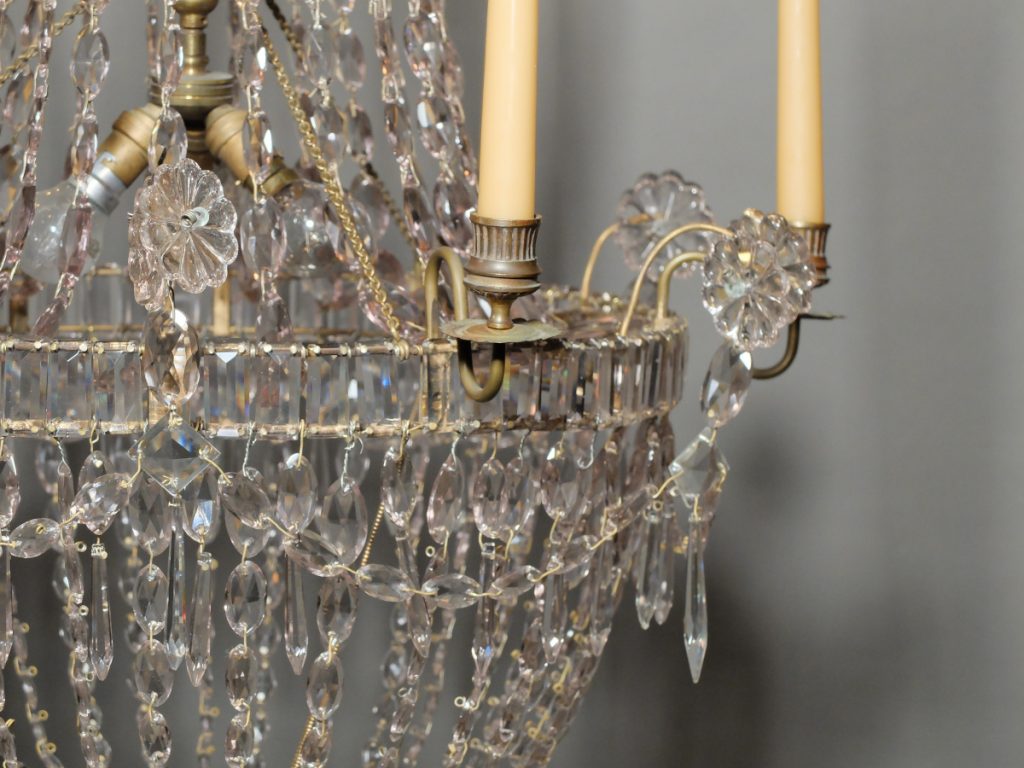 Lustre corbeille à 6 feux - XIXème siècle