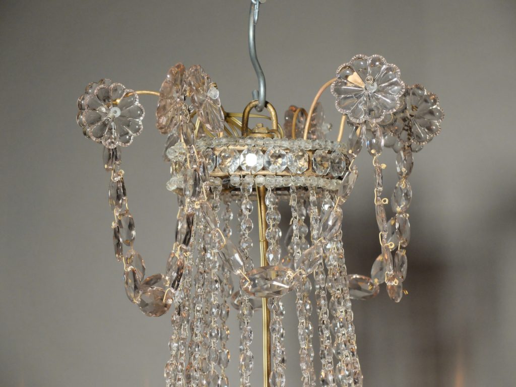 Lustre corbeille à 6 feux - XIXème siècle