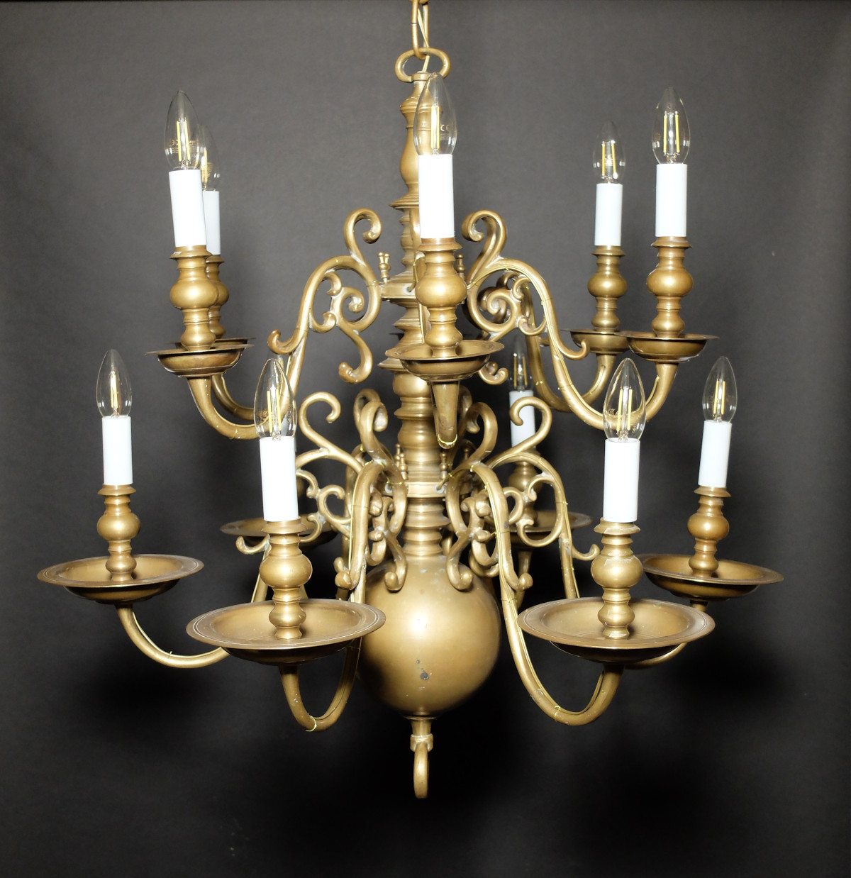 Lustre hollandais à 12 lumières - Olivier Alberteau - Antiquités Expertise